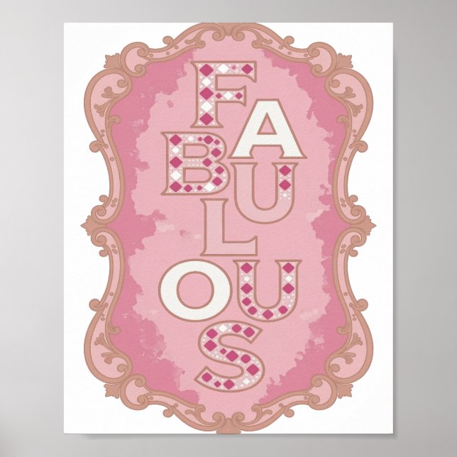 Poster Conception de slogan FABULEUX rose moderne (Devant)