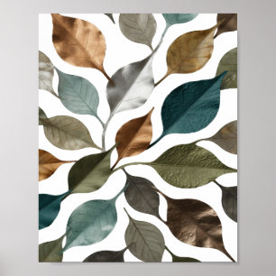 Poster Conception de slogan Gris Foncé FEUILLES SUR FOND