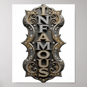 Poster Conception de slogan INFÂME Or Croquant