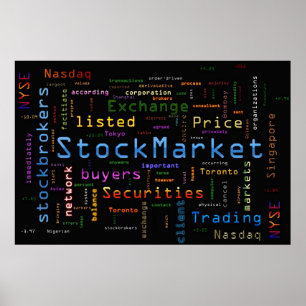 Poster Conception de stockMarket bleu