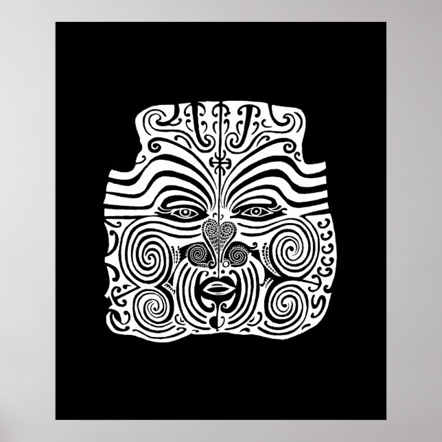 Poster Conception de tatouage tribal - Nouvelle-Zélande M (Devant)