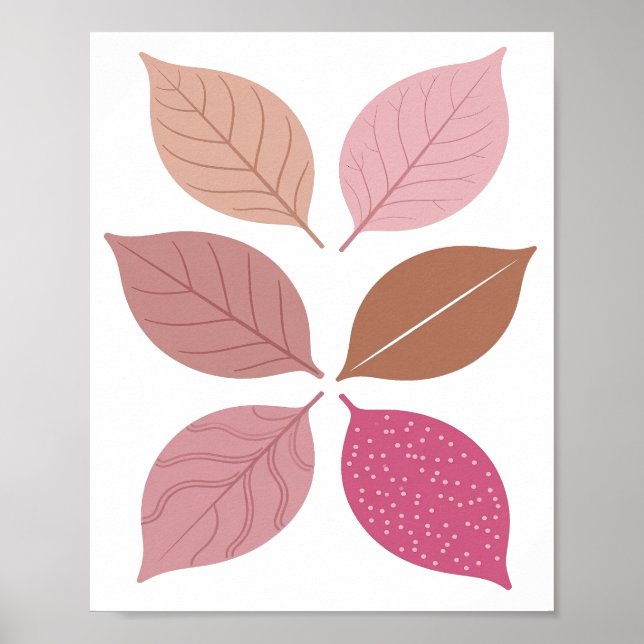 Poster Conception de texte de feuilles d'AUTOMNE argentée (Devant)