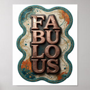 Poster Conception de texte FABULEUX en or élégant