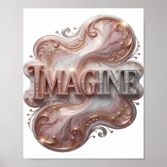 Poster Conception de texte IMAGINE Silver Snappy (Devant)