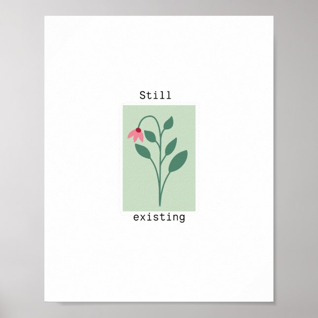 Poster Conception de timbre floral minimaliste toujours e (Devant)