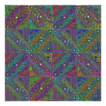 conception de tuiles de néon multicolores abstrait
