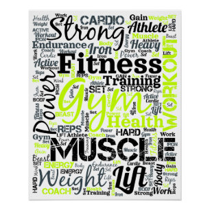 Poster Conception de typographie pour la motivation fitne