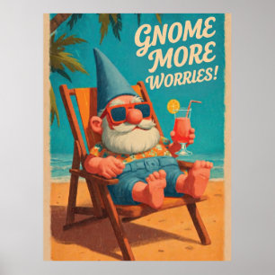 Poster Conception de vacances à la plage de gnome de styl