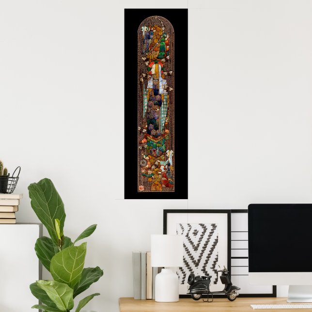 Poster Conception de vitrail de Ste Gobnait (Bureau à domicile)
