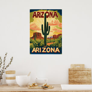 Poster Conception de voyage vintage en Arizona
