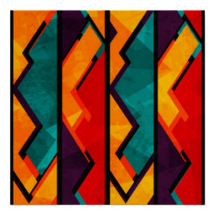 Poster Conception d'impression de Motifs africains multic