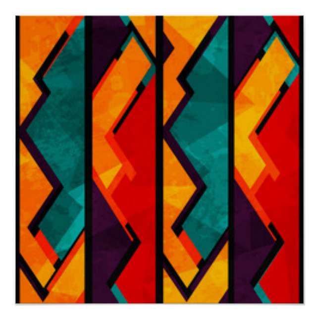 Poster Conception d'impression de Motifs africains multic (Devant)
