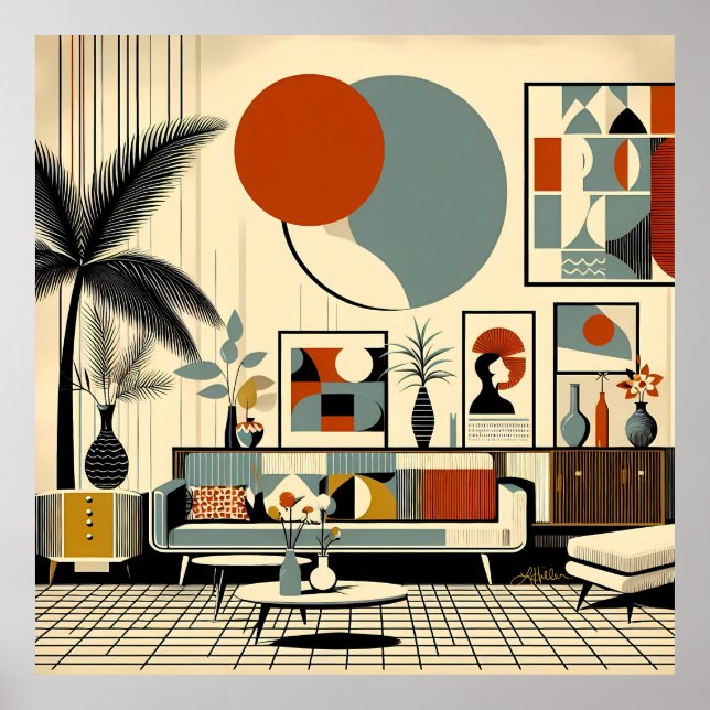 Poster Conception d'intérieur de milieu de siècle Eclipse (Devant)
