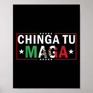 Poster Conception du drapeau Chinga Tu Mexico