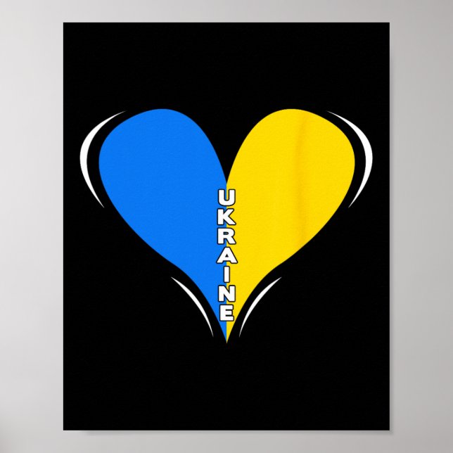Poster Conception du drapeau de l'Ukraine - Cœur 1  (Devant)