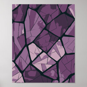 Poster Conception élégante en verre de couleur violet géo