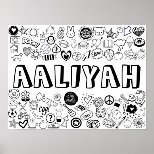 Poster Conception en ligne "AALIYAH" Color-it-Yourself