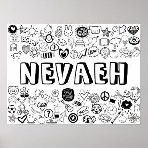 Poster Conception en ligne "NEVAEH" Color-it-Yourself