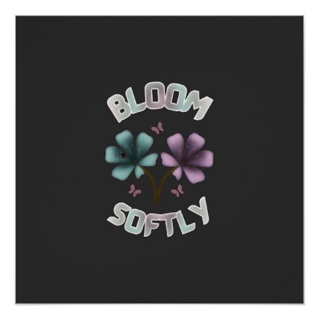 Poster Conception florale de printemps Bloom Softly Paste (Devant)