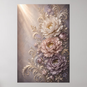 Poster Conception florale Elegant Frost Bloom   Gaufrage 