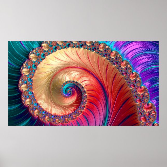 Poster Conception fractale générée par ordinateur Abstrai (Devant)