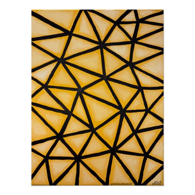 Poster Conception géométrique bébé jaune (Devant)
