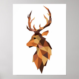 Poster Conception géométrique des cerfs WPAP | imprimable