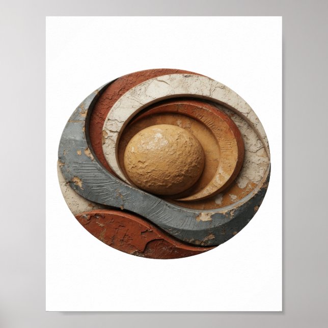 Poster Conception graphique ART ABSTRAIT Argent Chic (Devant)