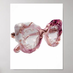 Poster Conception graphique ART ABSTRAIT argenté accroche