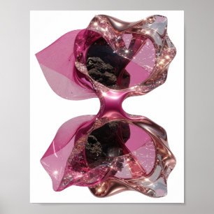 Poster Conception graphique d'art abstrait argenté classi