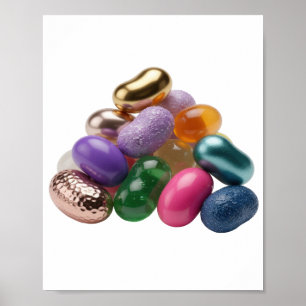 Poster Conception graphique de bonbons brillants argentés