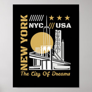 Poster Conception graphique de voyage de la skyline de Ne