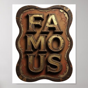 Poster Conception graphique FAMOUS Witty Gold
