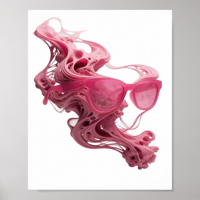 Poster Conception graphique FLOATING GLASSES Argent propr (Devant)