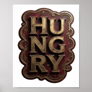 Poster Conception graphique HUNGRY Witty Gold