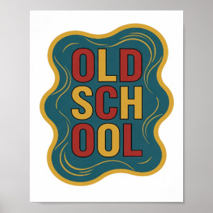 Poster Conception graphique jaune branché OLD SCHOOL