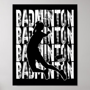 Poster Conception Graphique Thème Amoureux de Badminton