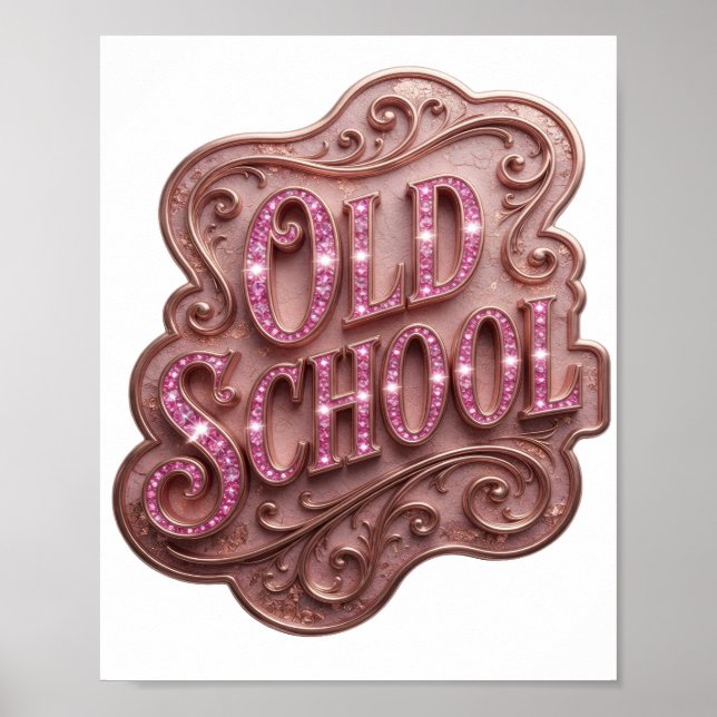 Poster Conception gras rose Statement OLD SCHOOL (Devant)