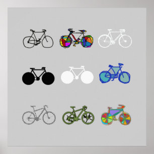 Poster Conception groupée des vélos extraordinaires