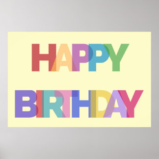Poster Conception Joyeux Anniversaire en Couleurs Joyeuse