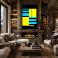 Conception minimaliste Bauhaus de grille jaune et
