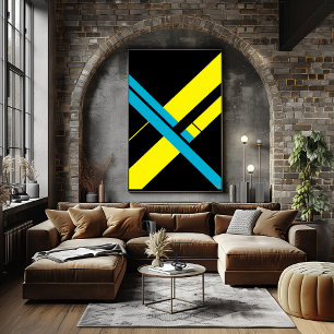 Poster Conception minimaliste de Yellow et Cyan X Bauhaus