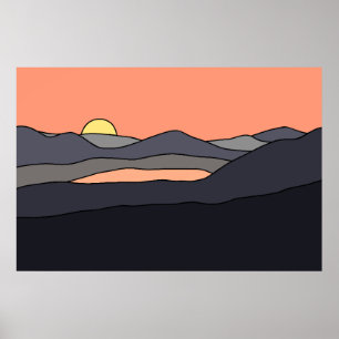 Poster Conception minimaliste du coucher de soleil de pay