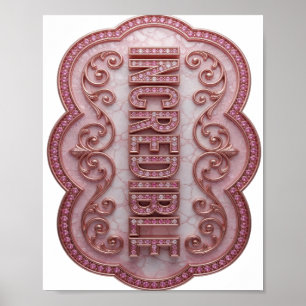 Poster Conception moderne INCROYABLE rose tendance