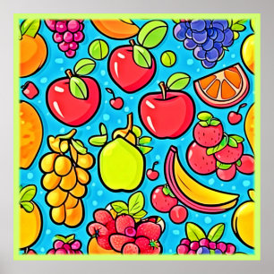 Poster Conception Motif fruitée