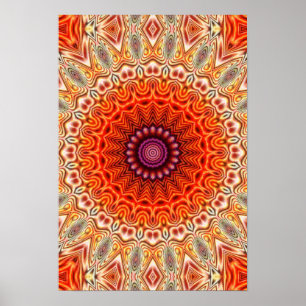 Poster Conception orange et blanche de fleur