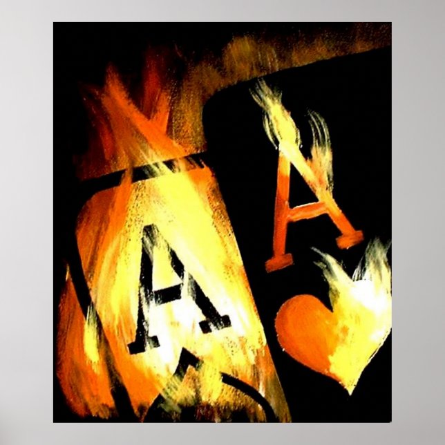 POSTER CONCEPTION ORIGINALE POCKET DE FLAMING ACES POKER  (Devant)