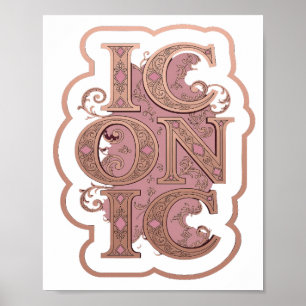 Poster Conception personnalisée ICONIC rose