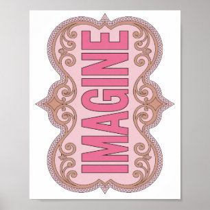 Poster Conception personnalisée IMAGINE Rose attrayante