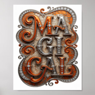 Poster Conception personnalisée MAGIQUE Orange ludique